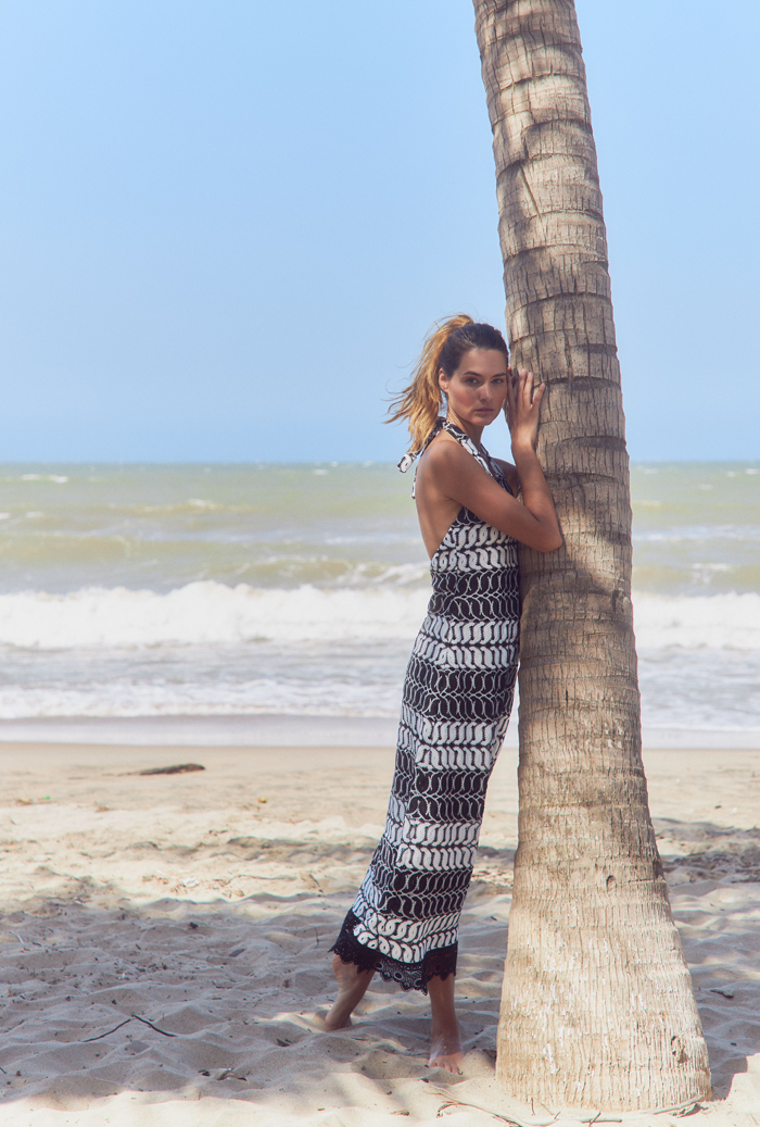 BELEN MAXI DRESS BLACK/WHITE