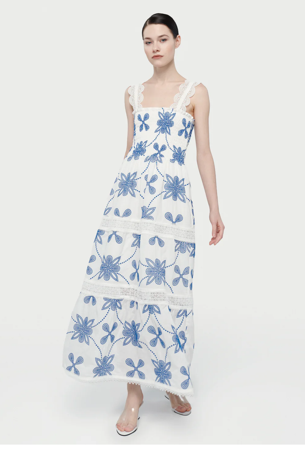 COCO MAXI DRESS WHITE/BLUE